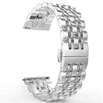 22mm Men Version Seven-beads Steel Watch Band(Silver)