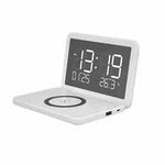 SY-118 15W Foldable Mirror Surface Perpetual Desk Calendar Clock Wireless Charger with Alarm Clock & Three-level Brightness Adjustable Function(White)