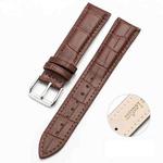20mm Two-layer Cowhide Leather Bamboo Joint Texture Watch Band(Dark Brown)