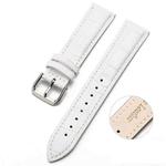 22mm Two-layer Cowhide Leather Bamboo Joint Texture Watch Band(White)