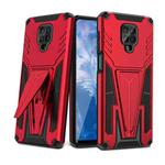 For Xiaomi Redmi Note 9 Pro Super V Armor PC + TPU Shockproof Case with Invisible Holder(Red)