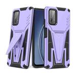 For Xiaomi Redmi Note 9 4G Super V Armor PC + TPU Shockproof Case with Invisible Holder(Purple)