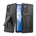 For Xiaomi Redmi Note 10 Pro Super V Armor PC + TPU Shockproof Case with Invisible Holder(Black)