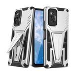 For Xiaomi Redmi Note 10 Pro Super V Armor PC + TPU Shockproof Case with Invisible Holder(Silver)