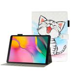 For Galaxy Tab A 8.0 (2019) T290 3D Embossing Pattern Horizontal Flip Leather Case with Holder & Card Slots & Wallet(Cat)