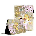 For iPad 10.2 3D Embossing Pattern Horizontal Flip Leather Case with Holder & Card Slots & Wallet(Gold Butterfly)