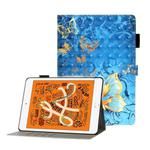 For iPad Mini 5 / 4 / 3 / 2 / 1 3D Embossing Pattern Horizontal Flip Leather Case with Holder & Card Slots & Wallet(Blue Butterfly)