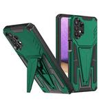 For Samsung Galaxy A32 5G Super V Armor PC + TPU Shockproof Case with Invisible Holder(Dark Green)