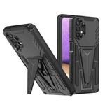 For Samsung Galaxy A32 5G Super V Armor PC + TPU Shockproof Case with Invisible Holder(Black)