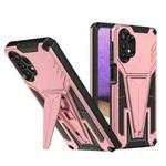 For Samsung Galaxy A32 5G Super V Armor PC + TPU Shockproof Case with Invisible Holder(Rose Gold)