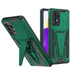 For Samsung Galaxy A72 4G / 5G Super V Armor PC + TPU Shockproof Case with Invisible Holder(Dark Green)