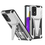 For Samsung Galaxy A72 4G / 5G Super V Armor PC + TPU Shockproof Case with Invisible Holder(Silver)