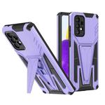 For Samsung Galaxy A72 4G / 5G Super V Armor PC + TPU Shockproof Case with Invisible Holder(Purple)