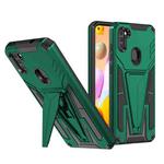 For Samsung Galaxy A11 US Version Super V Armor PC + TPU Shockproof Case with Invisible Holder(Dark Green)