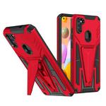 For Samsung Galaxy A11 US Version Super V Armor PC + TPU Shockproof Case with Invisible Holder(Red)