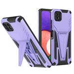 For Samsung Galaxy A22 4G Super V Armor PC + TPU Shockproof Case with Invisible Holder(Purple)