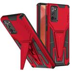 For Samsung Galaxy Note20 Super V Armor PC + TPU Shockproof Case with Invisible Holder(Red)