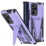 For Samsung Galaxy Note20 Ultra Super V Armor PC + TPU Shockproof Case with Invisible Holder(Purple)