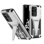 For Samsung Galaxy S20 Ultra Super V Armor PC + TPU Shockproof Case with Invisible Holder(Silver)