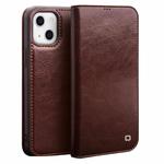 For iPhone 13 QIALINO Horizontal Flip Leather Case with Holder & Card Slots & Wallet(Brown)