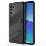 For OPPO Reno6 4G Punk Armor 2 in 1 PC + TPU Shockproof Case with Invisible Holder(Black)