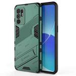 For OPPO Reno6 4G Punk Armor 2 in 1 PC + TPU Shockproof Case with Invisible Holder(Green)