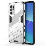 For OPPO Reno6 4G Punk Armor 2 in 1 PC + TPU Shockproof Case with Invisible Holder(White)
