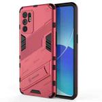 For OPPO Reno6 4G Punk Armor 2 in 1 PC + TPU Shockproof Case with Invisible Holder(Light Blue)