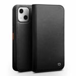 For iPhone 13 QIALINO Business Horizontal Flip Leather Case with Holder & Card Slots & Wallet(Black)