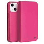 For iPhone 13 QIALINO Business Horizontal Flip Leather Case with Holder & Card Slots & Wallet (Rose Red)