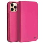 For iPhone 13 Pro QIALINO Business Horizontal Flip Leather Case with Holder & Card Slots & Wallet  (Rose Red)