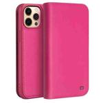 For iPhone 13 Pro Max QIALINO Business Horizontal Flip Leather Case with Holder & Card Slots & Wallet  (Rose Red)