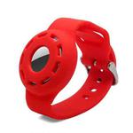 Anti-scratch Shockproof Silicone Bracelet Strap Protective Cover Case For AirTag(Red)