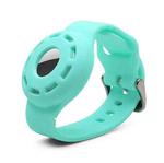 Anti-scratch Shockproof Silicone Bracelet Strap Protective Cover Case For AirTag(Mint Blue)