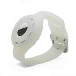 Anti-scratch Shockproof Silicone Bracelet Strap Protective Cover Case For AirTag(Clear Fluorescent)