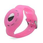 Anti-scratch Shockproof Silicone Bracelet Strap Protective Cover Case For AirTag(Rose Red Fluorescent)