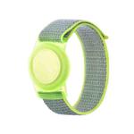 Anti-scratch Shockproof Nylon Bracelet Strap TPU Protective Cover Case For AirTag(Bright Yellow)
