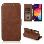 For Samsung Galaxy A70 Calf Texture Magnetic Buckle Horizontal Flip Leather Case with Holder & Card Slots & Wallet & Photo Frame(Coffee)