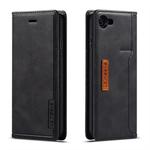 For iPhone 7 / 8 LC.IMEEKE LC-001 Series PU + TPU Color Matching Frosted Horizontal Flip Leather Case with Holder & Card Slot(Black)