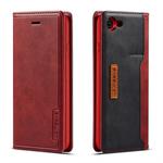 For iPhone 7 / 8 LC.IMEEKE LC-001 Series PU + TPU Color Matching Frosted Horizontal Flip Leather Case with Holder & Card Slot(Red)