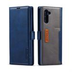 For Galaxy Note 10 LC.IMEEKE LC-001 Series PU + TPU Color Matching Frosted Horizontal Flip Leather Case with Holder & Card Slot(Blue)