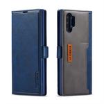 For Galaxy Note 10+ LC.IMEEKE LC-001 Series PU + TPU Color Matching Frosted Horizontal Flip Leather Case with Holder & Card Slot(Blue)