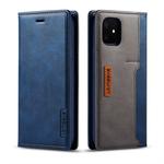 For iPhone 11 LC.IMEEKE LC-001 Series PU + TPU Color Matching Frosted Horizontal Flip Leather Case with Holder & Card Slot(Blue)