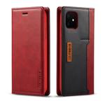 For iPhone 11 LC.IMEEKE LC-001 Series PU + TPU Color Matching Frosted Horizontal Flip Leather Case with Holder & Card Slot(Red)