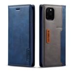 For iPhone 11 Pro LC.IMEEKE LC-001 Series PU + TPU Color Matching Frosted Horizontal Flip Leather Case with Holder & Card Slot(Blue)