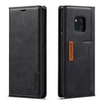 For Huawei Mate 20 Pro LC.IMEEKE LC-001 Series PU + TPU Color Matching Frosted Horizontal Flip Leather Case with Holder & Card Slot(Black)