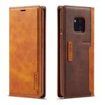 For Huawei Mate 20 Pro LC.IMEEKE LC-001 Series PU + TPU Color Matching Frosted Horizontal Flip Leather Case with Holder & Card Slot(Brown)