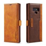 For Galaxy Note 9 LC.IMEEKE LC-001 Series PU + TPU Color Matching Frosted Horizontal Flip Leather Case with Holder & Card Slot(Brown)