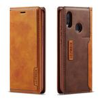 For Huawei P20 Lite LC.IMEEKE LC-001 Series PU + TPU Color Matching Frosted Horizontal Flip Leather Case with Holder & Card Slot(Brown)