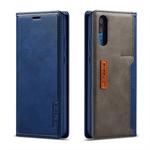 For Huawei P20 LC.IMEEKE LC-001 Series PU + TPU Color Matching Frosted Horizontal Flip Leather Case with Holder & Card Slot(Blue)